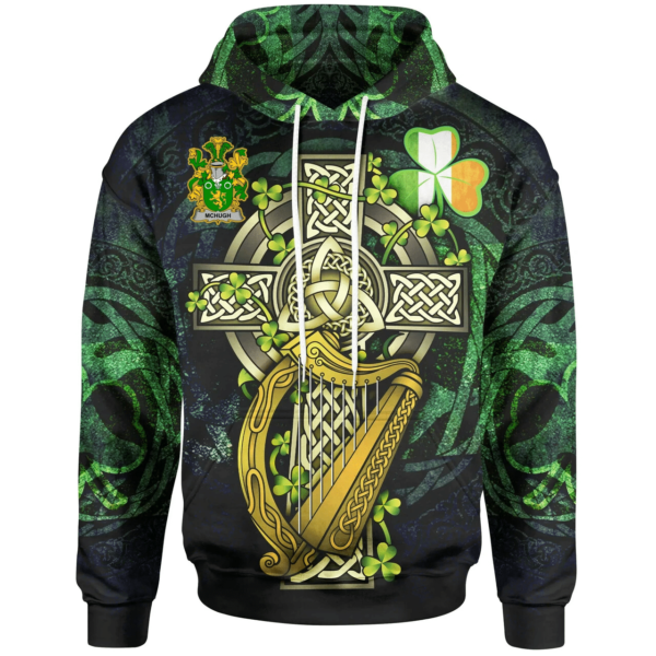 Ireland Hoodie - McHugh or MacHugh Ireland with Celtic Cross