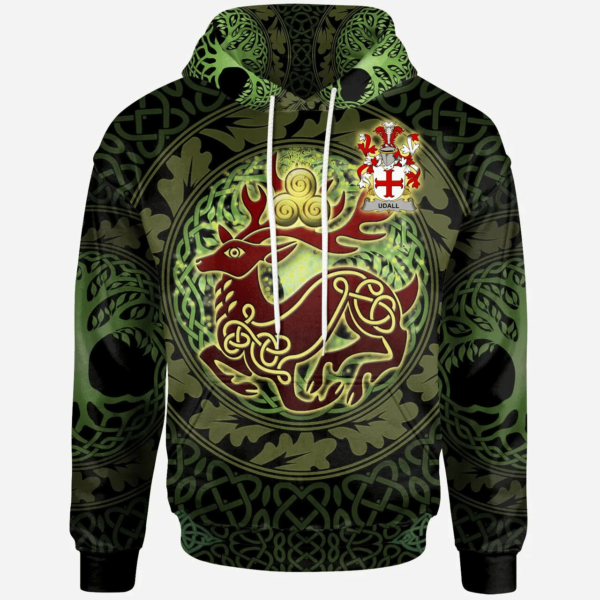 Ireland Hoodie - Udall Irish Family Crest Hoodie - The God of the Forest