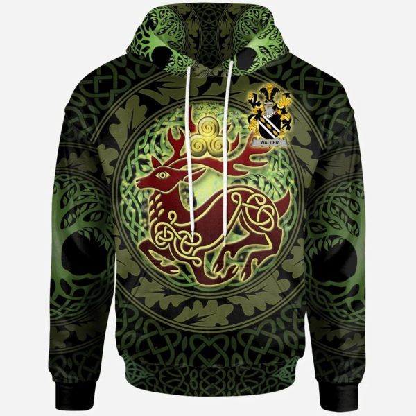 Ireland Hoodie - Waller Irish Family Crest Hoodie - The God of the Forest