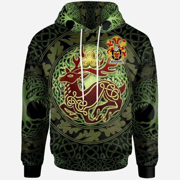 Ireland Hoodie - Alister or McAlister Irish Family Crest Hoodie - The God of the Forest