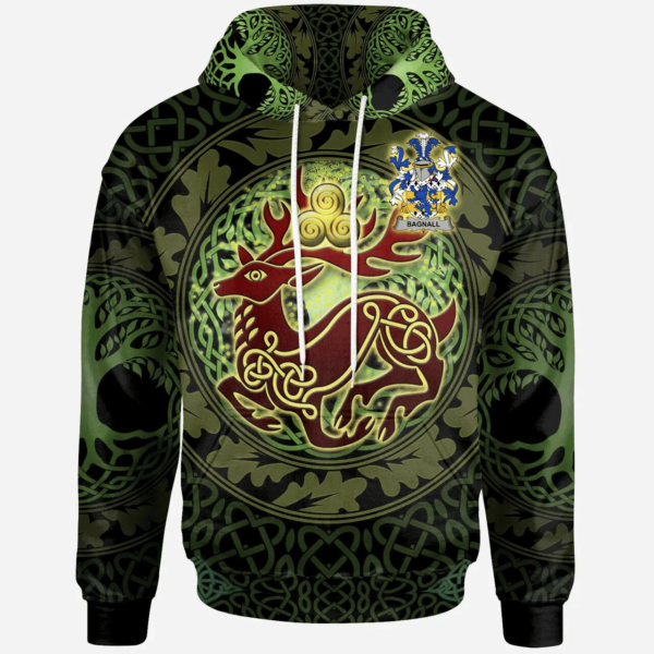 Ireland Hoodie - Bagnall Irish Family Crest Hoodie - The God of the Forest