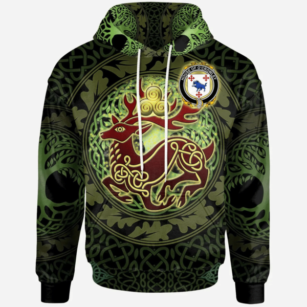 Ireland Hoodie - House of O'CROWLEY Irish Family Crest Hoodie - The God of the Forest