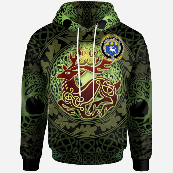 Ireland Hoodie - House of O'FLYNN Irish Family Crest Hoodie - The God of the Forest