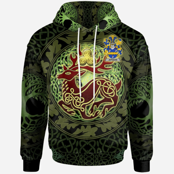 Ireland Hoodie - Jephson Irish Family Crest Hoodie - The God of the Forest