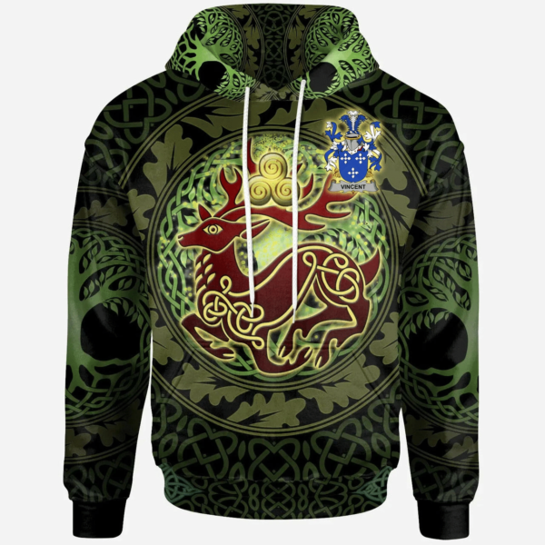 Ireland Hoodie - Vincent Irish Family Crest Hoodie - The God of the Forest