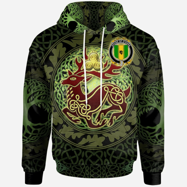 Ireland Hoodie - House of O'HARA Irish Family Crest Hoodie - The God of the Forest