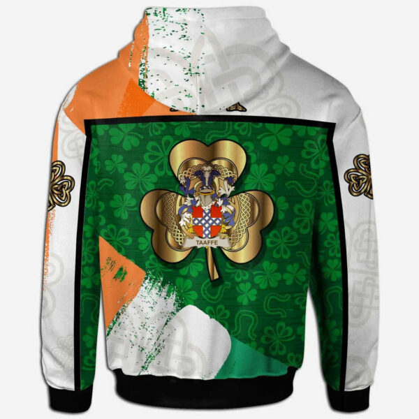 Ireland Hoodie - Taaffe Irish Family Crest Hoodie - Irish Shamrock With Celtic Cross - Image 2