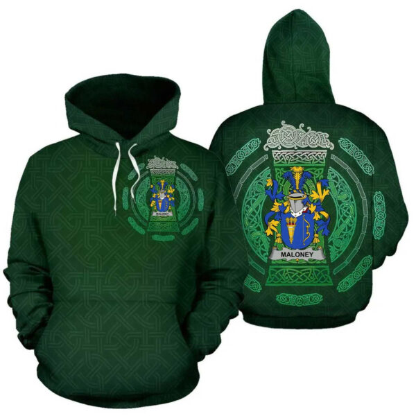 Ireland Hoodie - Maloney or O'Molony Irish Family Crest Hoodie - Celtic Beer