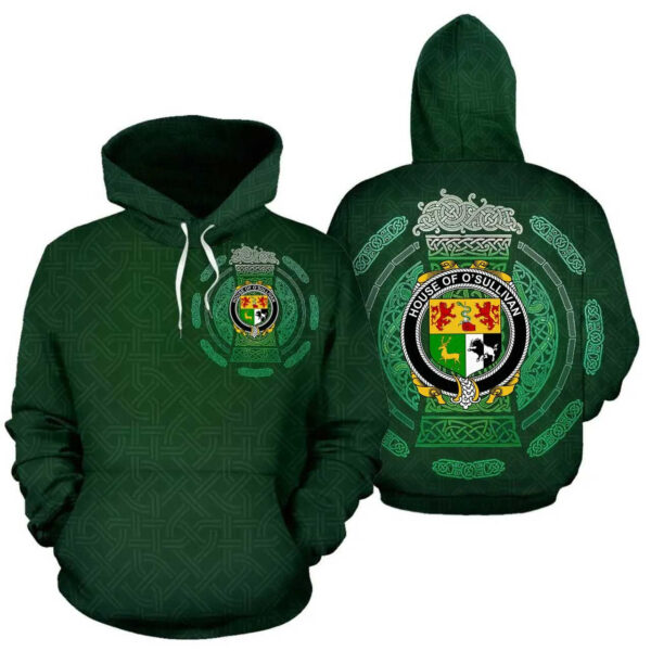 Ireland Hoodie - House of O'SULLIVAN Irish Family Crest Hoodie - Celtic Beer