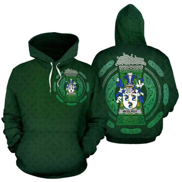 Ireland Hoodie - McElroy or Gilroy Irish Family Crest Hoodie - Celtic Beer