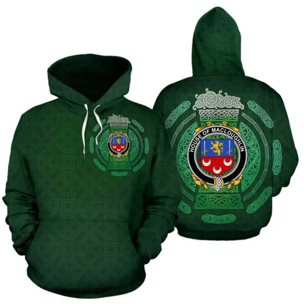 Ireland Hoodie - House of MACLOUGHLIN (Tirconnell) Irish Family Crest Hoodie - Celtic Beer