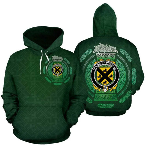 Ireland Hoodie - House of PURCELL Irish Family Crest Hoodie - Celtic Beer