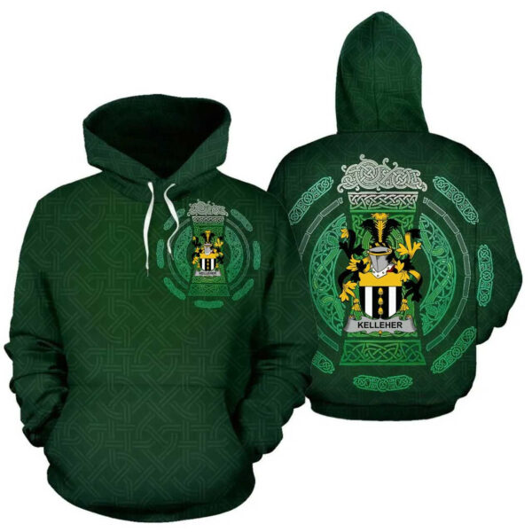 Ireland Hoodie - Kelleher or O'Kelleher Irish Family Crest Hoodie - Celtic Beer