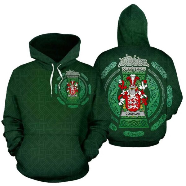 Ireland Hoodie - Coghlan or McCoghlan Irish Family Crest Hoodie - Celtic Beer