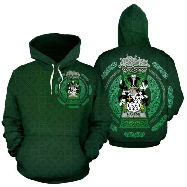 Ireland Hoodie - Hanson or O'Hanson Irish Family Crest Hoodie - Celtic Beer