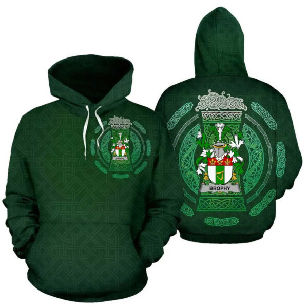 Ireland Hoodie - Brophy or O'Brophy Irish Family Crest Hoodie - Celtic Beer