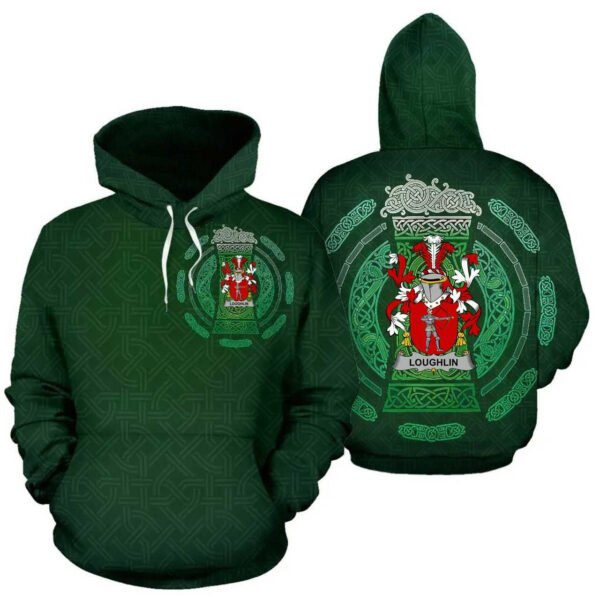 Ireland Hoodie - Loughlin or O'Loughlin Irish Family Crest Hoodie - Celtic Beer