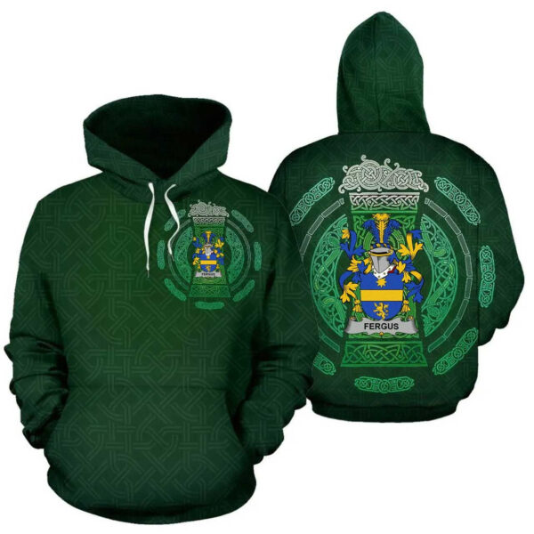 Ireland Hoodie - Fergus or O'Fearghus Irish Family Crest Hoodie - Celtic Beer