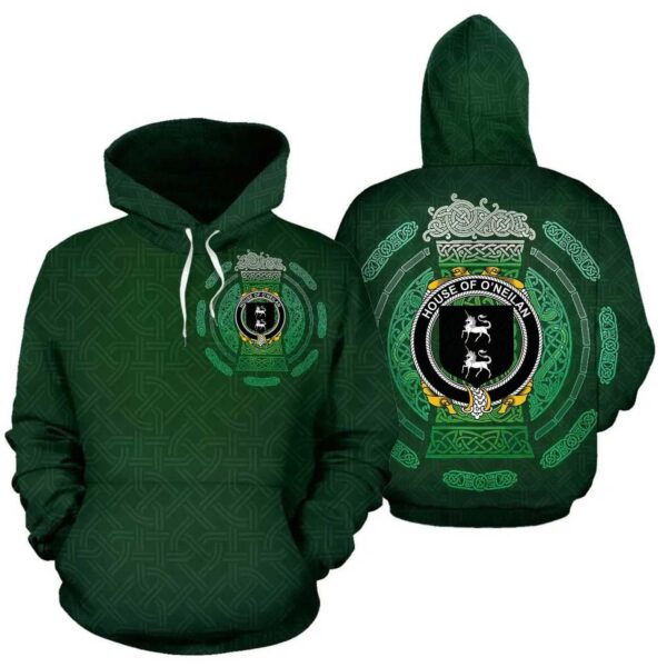 Ireland Hoodie - House of O'NEILAN Irish Family Crest Hoodie - Celtic Beer