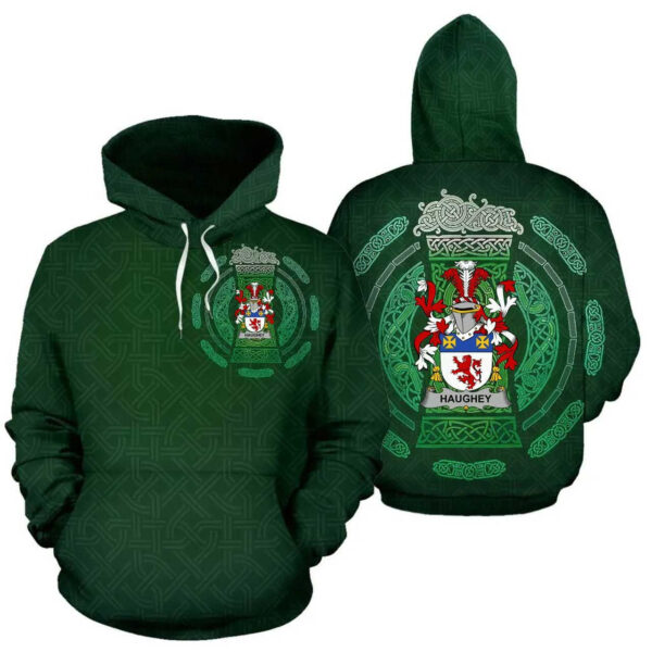 Ireland Hoodie - Haugher or O'Haffey Irish Family Crest Hoodie - Celtic Beer