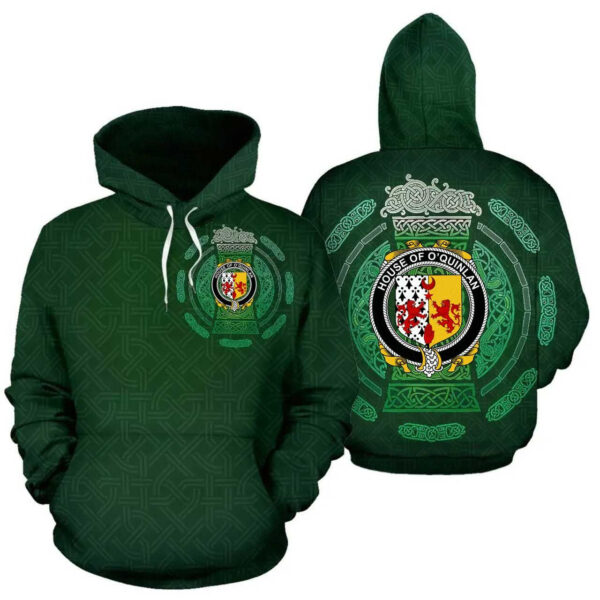 Ireland Hoodie - House of O'QUINLAN Irish Family Crest Hoodie - Celtic Beer