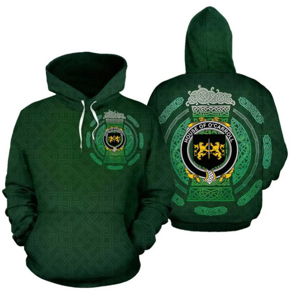 Ireland Hoodie - House of O'CARROLL Irish Family Crest Hoodie - Celtic Beer