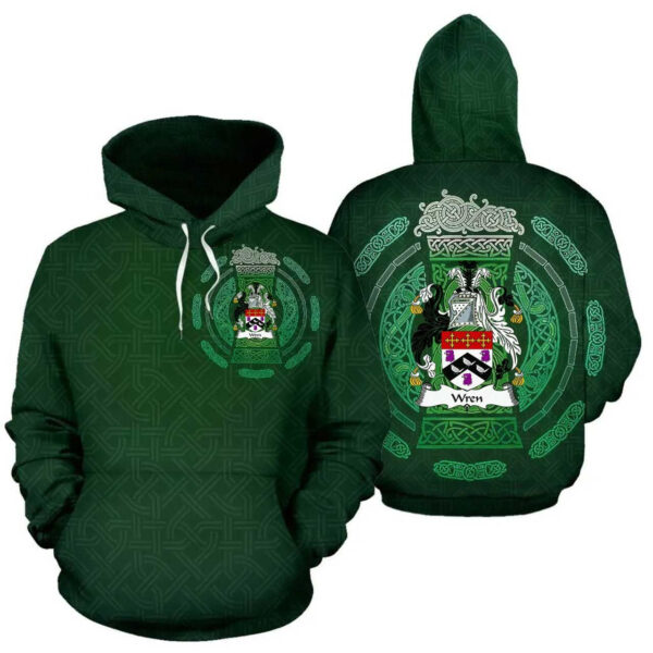 Ireland Hoodie - Wren or Wrenn Irish Family Crest Hoodie - Celtic Beer