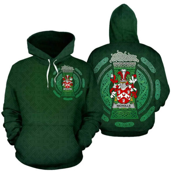 Ireland Hoodie - Nicholls or Nichols Irish Family Crest Hoodie - Celtic Beer