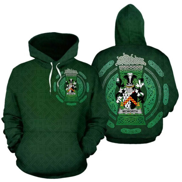 Ireland Hoodie - McWorth or MacWorth Irish Family Crest Hoodie - Celtic Beer