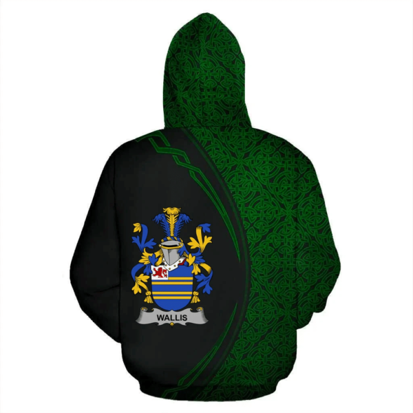 Ireland Hoodie - Wallis Irish Family Crest Hoodie - Celtic Circle Style - Image 3