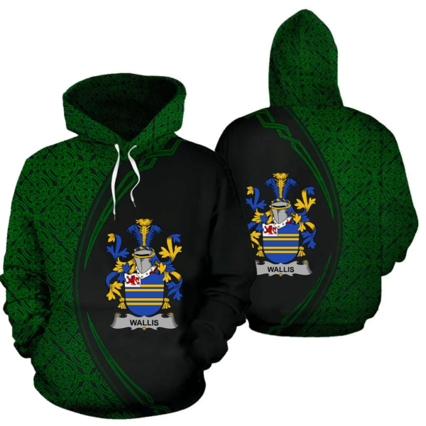 Ireland Hoodie - Wallis Irish Family Crest Hoodie - Celtic Circle Style