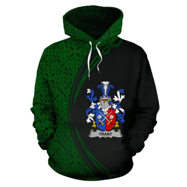 Ireland Hoodie - Trant or Trent Irish Family Crest Hoodie - Celtic Circle Style - Image 2