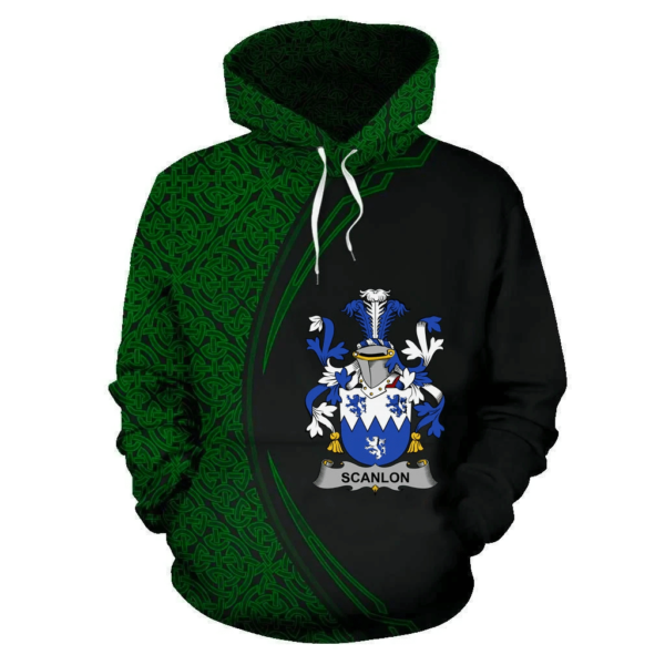 Ireland Hoodie - Scanlon or O'Scanlan Irish Family Crest Hoodie - Celtic Circle Style - Image 2