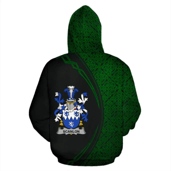 Ireland Hoodie - Scanlon or O'Scanlan Irish Family Crest Hoodie - Celtic Circle Style - Image 3