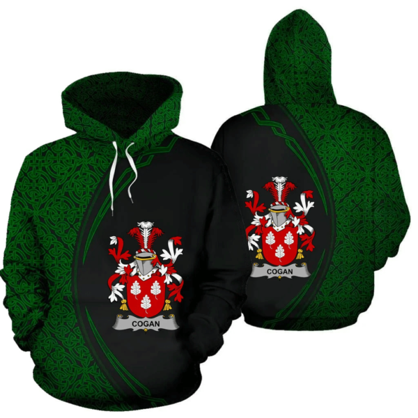 Ireland Hoodie - Cogan or O'Cogan Irish Family Crest Hoodie - Celtic Circle Style