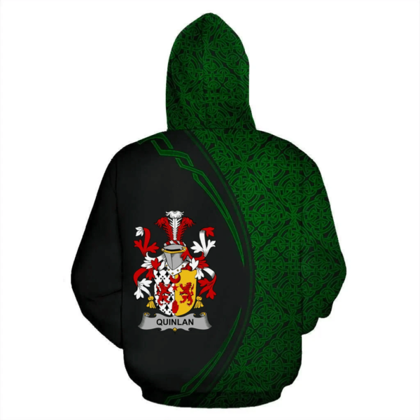 Ireland Hoodie - Quinlan or O'Quinlevan Irish Family Crest Hoodie - Celtic Circle Style - Image 3