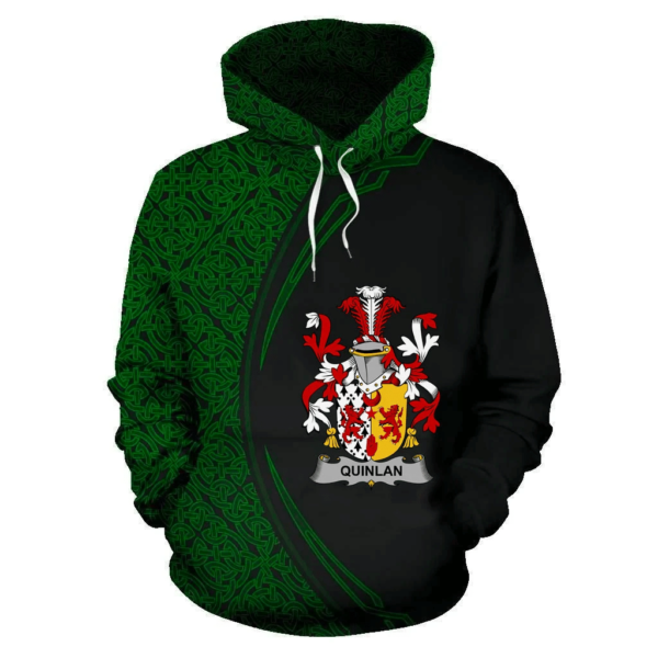 Ireland Hoodie - Quinlan or O'Quinlevan Irish Family Crest Hoodie - Celtic Circle Style - Image 2