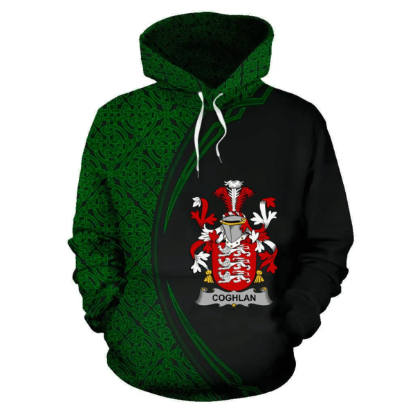 Ireland Hoodie - Coghlan or McCoghlan Irish Family Crest Hoodie - Celtic Circle Style - Image 2