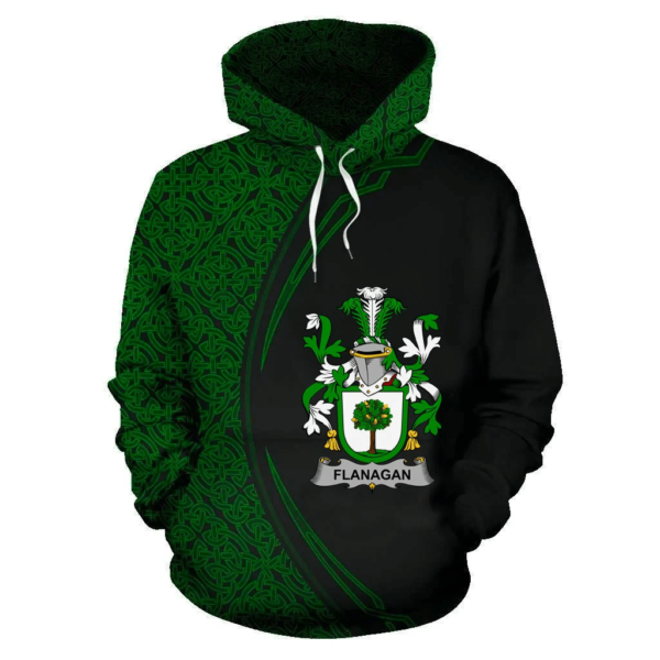 Ireland Hoodie - Flanagan or O'Flanagan Irish Family Crest Hoodie - Celtic Circle Style - Image 2