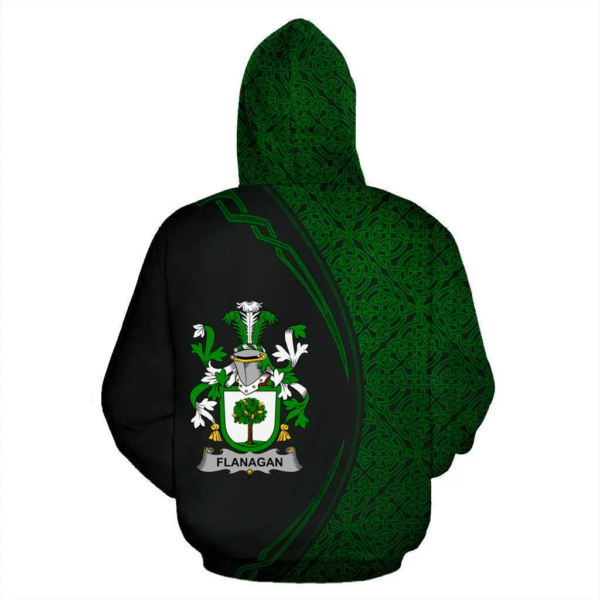 Ireland Hoodie - Flanagan or O'Flanagan Irish Family Crest Hoodie - Celtic Circle Style - Image 3