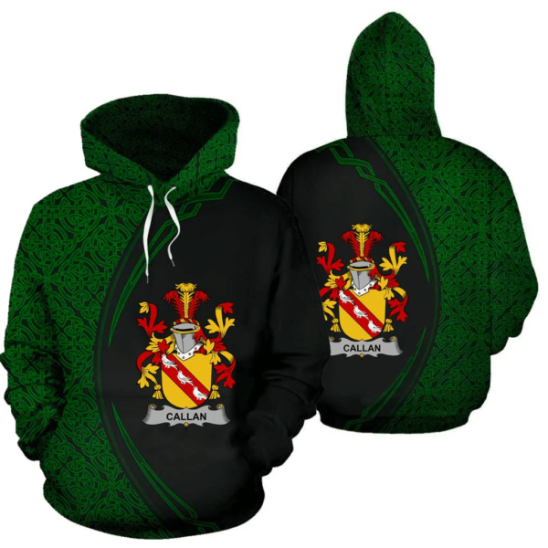 Ireland Hoodie - Callan or O'Callan Irish Family Crest Hoodie - Celtic Circle Style