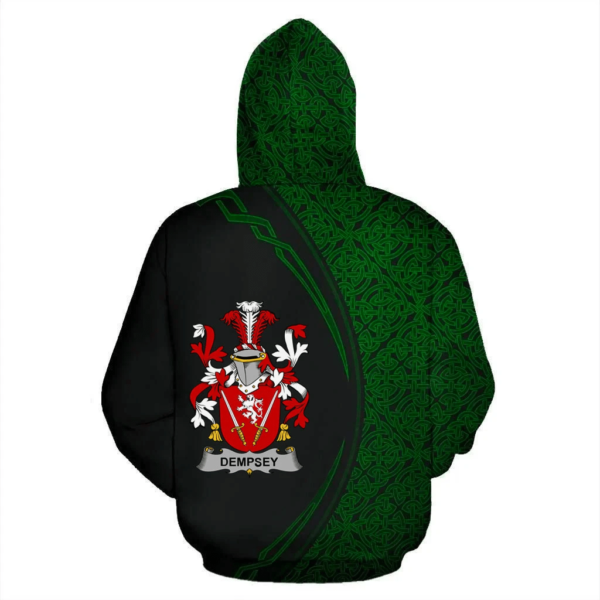 Ireland Hoodie - Dempsey or O'Dempsey Irish Family Crest Hoodie - Celtic Circle Style - Image 3