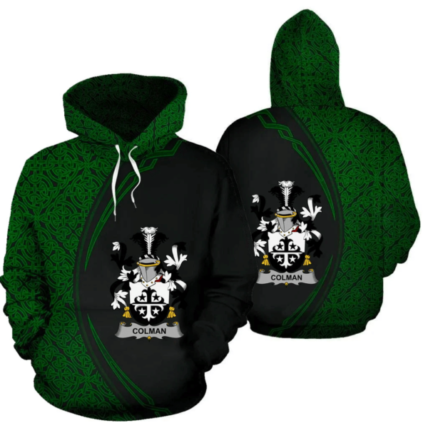 Ireland Hoodie - Colman or McColman Irish Family Crest Hoodie - Celtic Circle Style