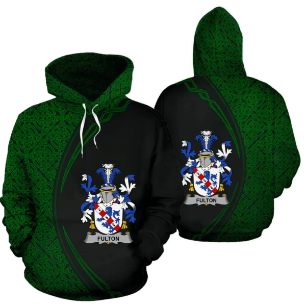 Ireland Hoodie - Fulton Irish Family Crest Hoodie - Celtic Circle Style