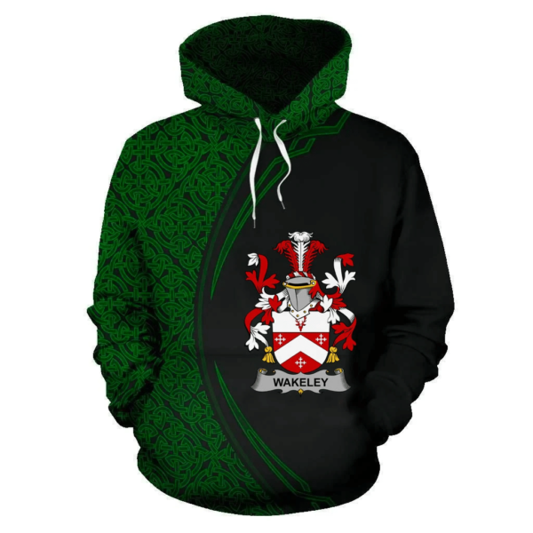 Ireland Hoodie - Wakeley Irish Family Crest Hoodie - Celtic Circle Style - Image 2