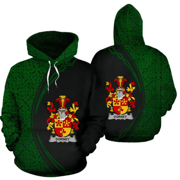 Ireland Hoodie - Dorney or O'Dorney Irish Family Crest Hoodie - Celtic Circle Style