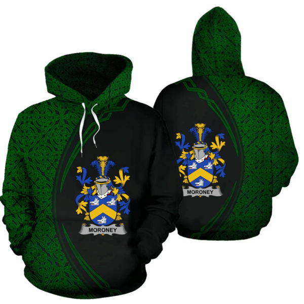 Ireland Hoodie - Moroney or O'Moroney Irish Family Crest Hoodie - Celtic Circle Style