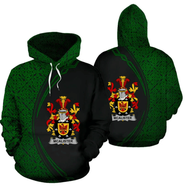 Ireland Hoodie - Alister or McAlister Irish Family Crest Hoodie - Celtic Circle Style