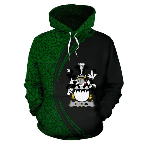 Ireland Hoodie - Burton Irish Family Crest Hoodie - Celtic Circle Style - Image 2