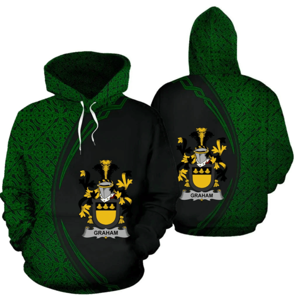 Ireland Hoodie - Graham or Grahan Irish Family Crest Hoodie - Celtic Circle Style